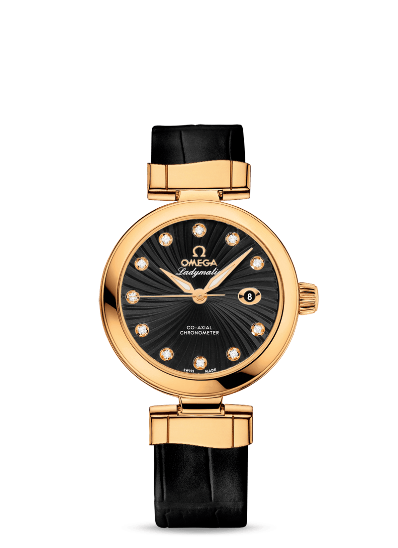 Omega 425.63.34.20.51.002 : LadyMatic Co-Axial 34 Yellow Gold / Black