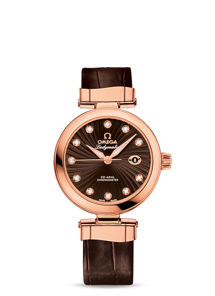 Omega 425.63.34.20.63.001 : LadyMatic Co-Axial 34 Red Gold / Brown