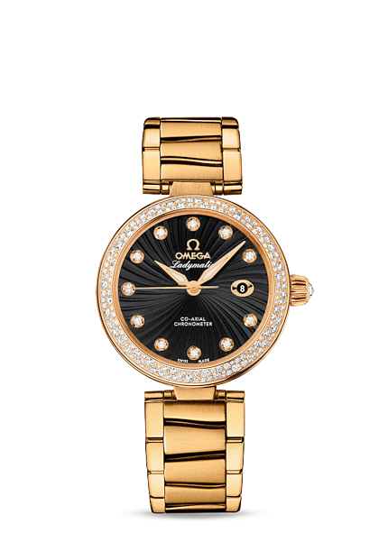 Omega 425.65.34.20.51.002 : LadyMatic Co-Axial 34 Yellow Gold / Diamond / Black / Bracelet