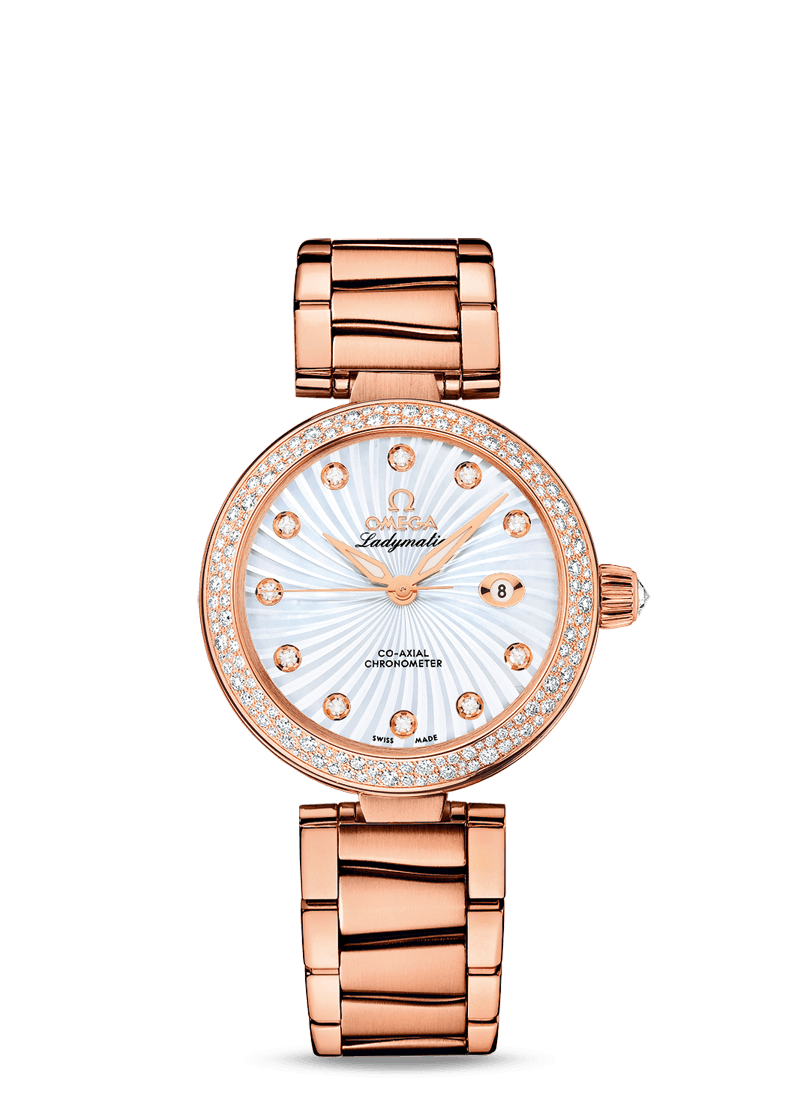 Omega 425.65.34.20.55.003 : LadyMatic Co-Axial 34 Red Gold / Diamond / MOP/ Bracelet