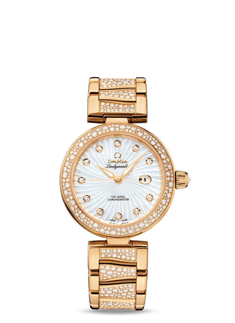 Omega 425.65.34.20.55.006 : LadyMatic Co-Axial 34 Yellow Gold / Diamond / MOP / Diamond Bracelet
