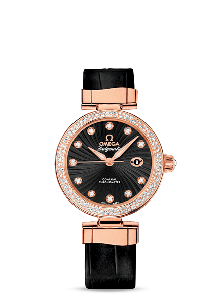 Omega 425.68.34.20.51.001 : LadyMatic Co-Axial 34 Red Gold / Diamond / Black
