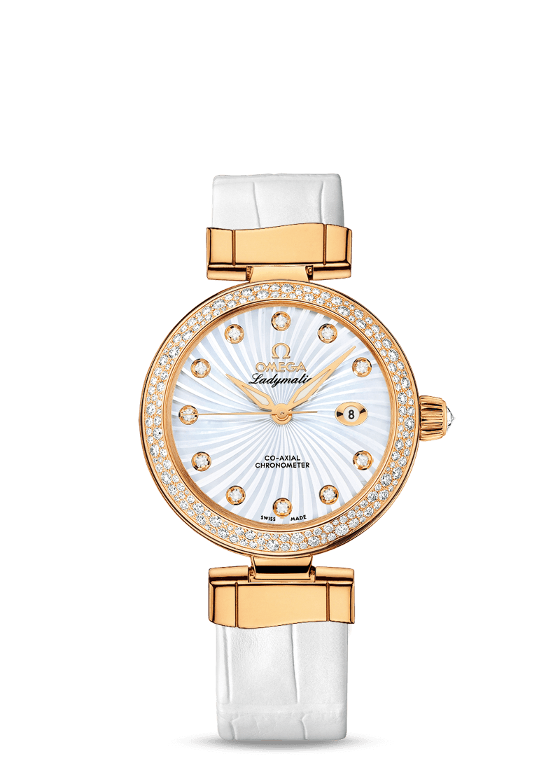 Omega 425.68.34.20.55.003 : LadyMatic Co-Axial 34 Yellow Gold / Diamond / MOP