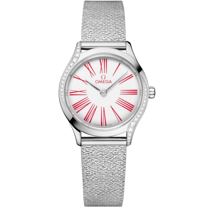 Omega 428.15.26.60.04.003 : Mini Trésor Quartz 26 Stainless Steel - Diamond / White Enamel / Bracelet
