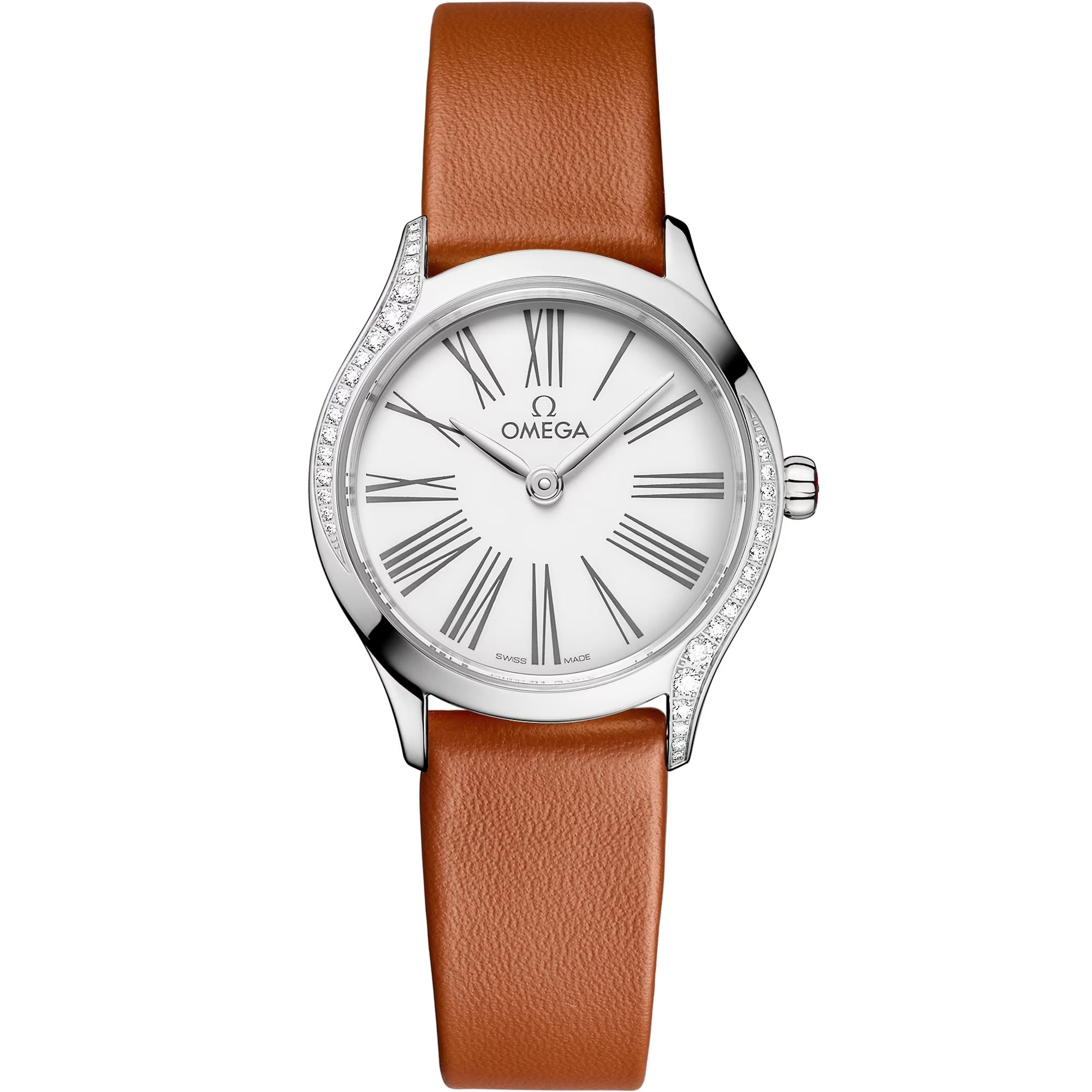 Omega 428.17.26.60.04.004 : Mini Trésor Quartz 26 Stainless Steel - Diamond / White Enamel