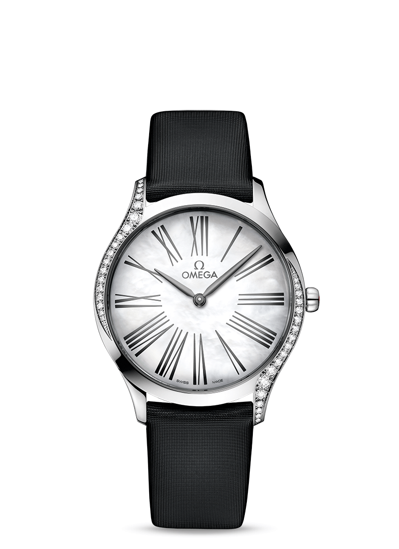 Omega 428.17.36.60.05.001 : De Ville Trésor 36 Stainless Steel / MOP Roman / Fabric