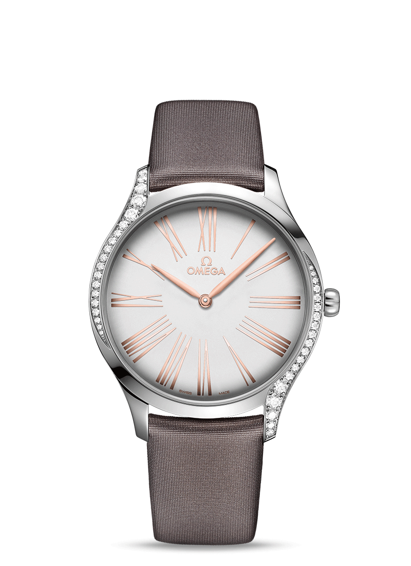 Omega 428.17.39.60.02.001 : De Ville Trésor 39 Stainless Steel / Silver Roman / Fabric