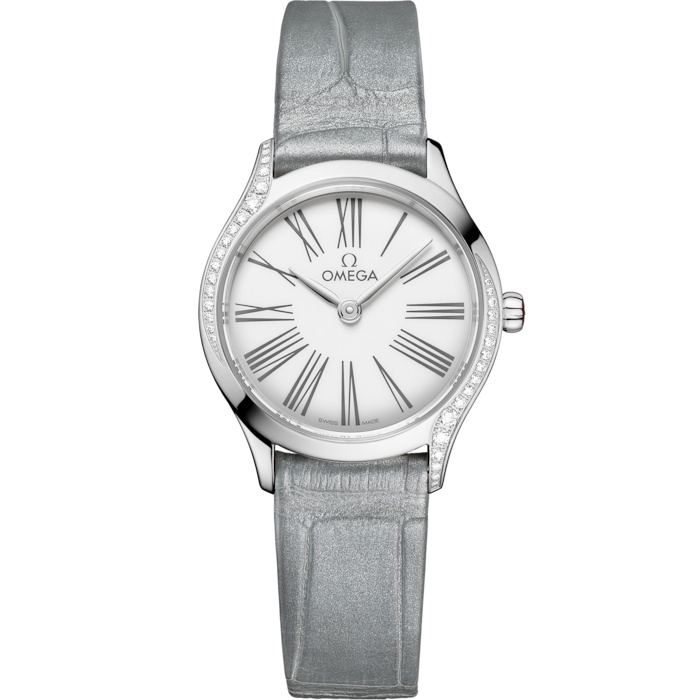 Omega 428.18.26.60.04.001 : Mini Trésor Quartz 26 Stainless Steel - Diamond / White Enamel