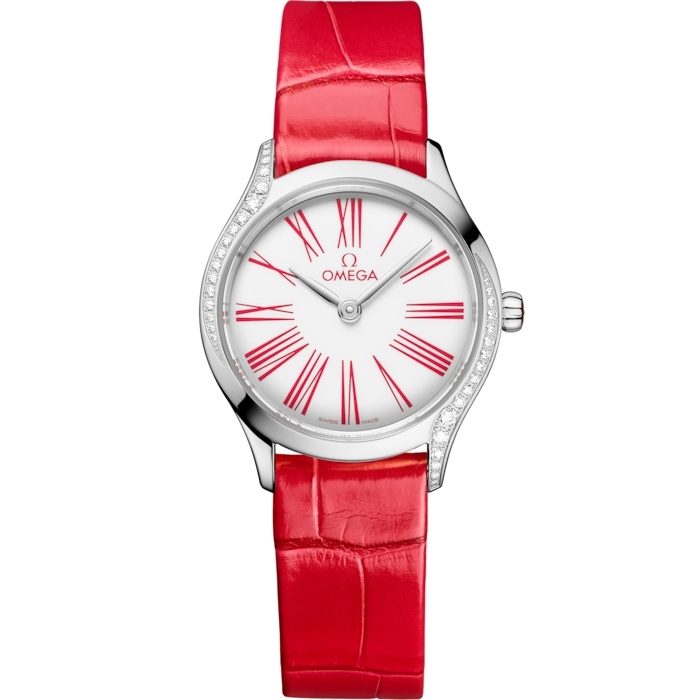Omega 428.18.26.60.04.003 : Mini Trésor Quartz 26 Stainless Steel - Diamond / White Enamel