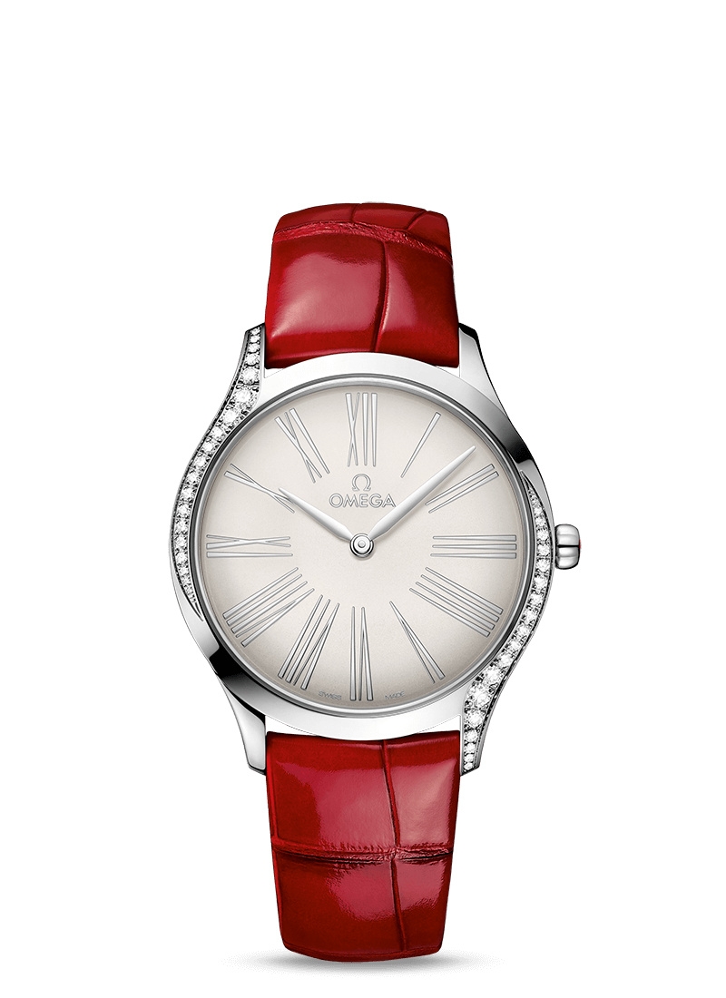 Omega 428.18.36.60.02.001 : De Ville Trésor 36 Stainless Steel / Silver - Roman / Alligator