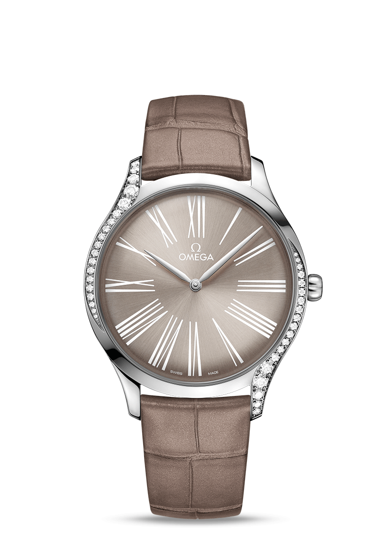 Omega 428.18.39.60.13.001 : De Ville Trésor 39 Stainless Steel / Grey - Roman / Alligator