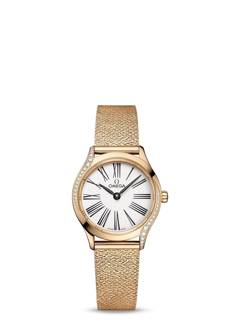 Omega 428.55.26.60.04.001 : Mini Trésor Quartz 26 Moonshine Gold - Diamond / White / Mesh