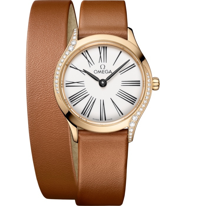 Omega 428.57.26.60.04.005 : Mini Trésor Quartz 26 Moonshine Gold - Diamond / White Enamel / Double Tour