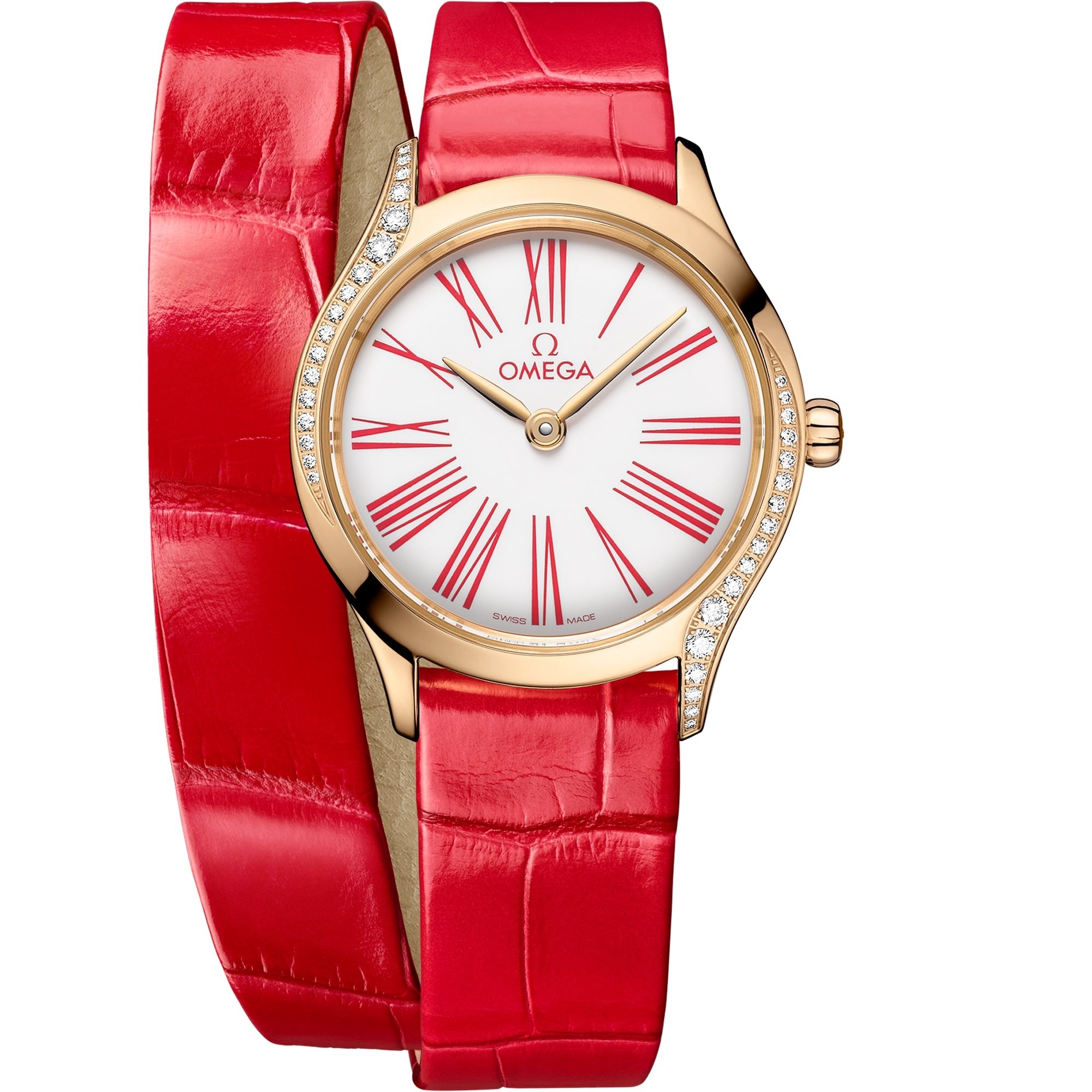 Omega 428.58.26.60.04.003 : Mini Trésor Quartz 26 Moonshine Gold - Diamond / White Enamel / Double Tour