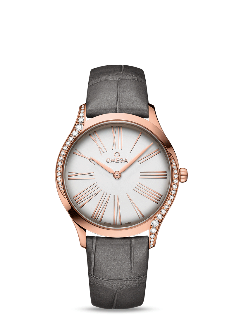 Omega 428.58.36.60.02.001 : De Ville Trésor 36 Sedna Gold / Silver Roman / Alligator
