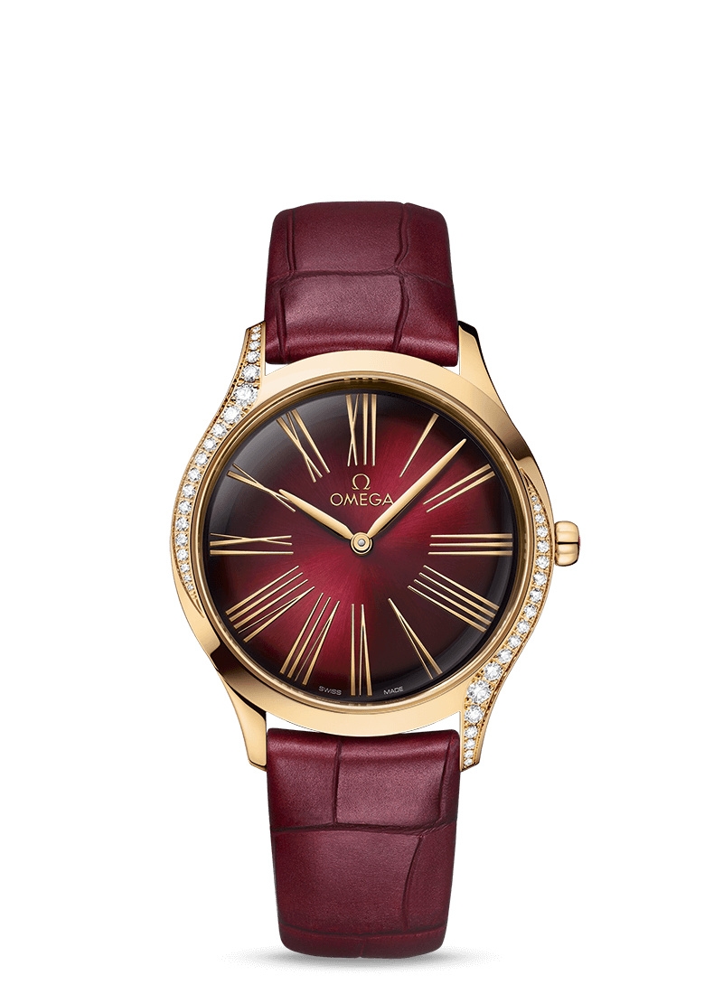 Omega 428.58.36.60.11.001 : De Ville Trésor 36 Moonshine Gold / Red Roman / Fabric