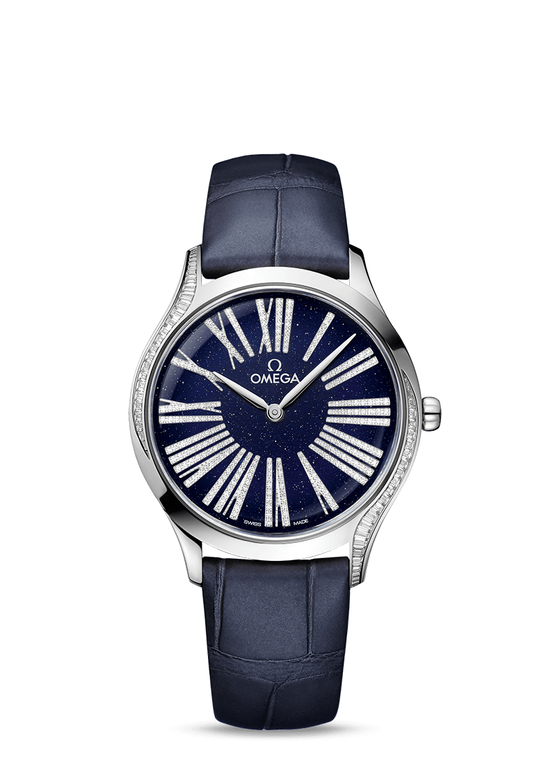 Omega 428.58.36.60.53.001 : De Ville Trésor 36 Canopus Gold / Aventurine  Roman / Alligator