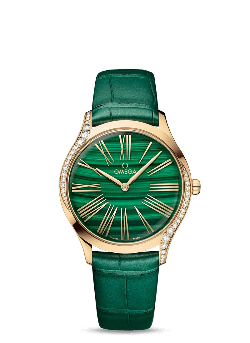 Omega 428.58.36.60.99.001 : De Ville Trésor 36 Moonshine Gold / Malachite