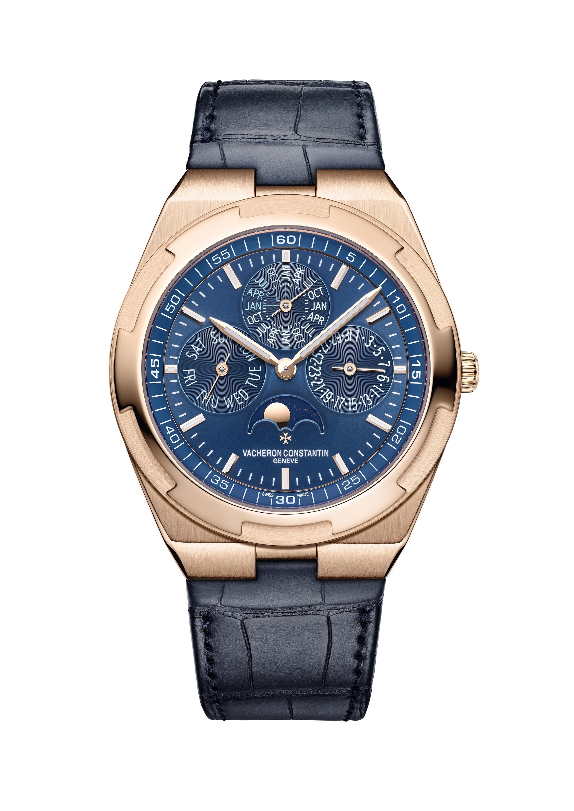 Vacheron Constantin 4300V/000R-B509 : Overseas Ultra-Thin Perpetual Calendar Pink Gold / Blue