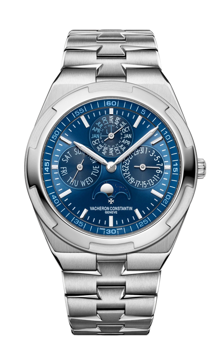 Vacheron Constantin 4300V/120G-B945 : Overseas Ultra-Thin Perpetual Calendar White Gold / Blue / Bracelet