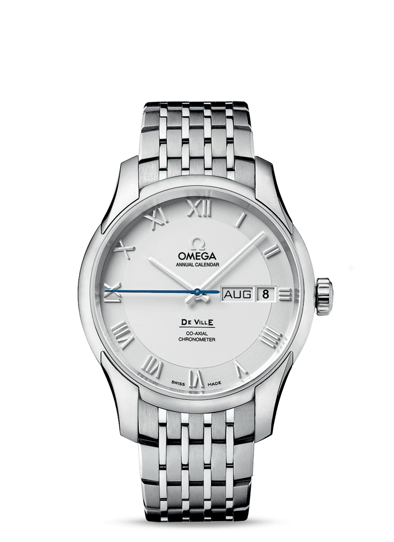 Omega 431.10.41.22.02.001 : De Ville Co-Axial Annual Calendar Stainless Steel / Silver / Bracelet