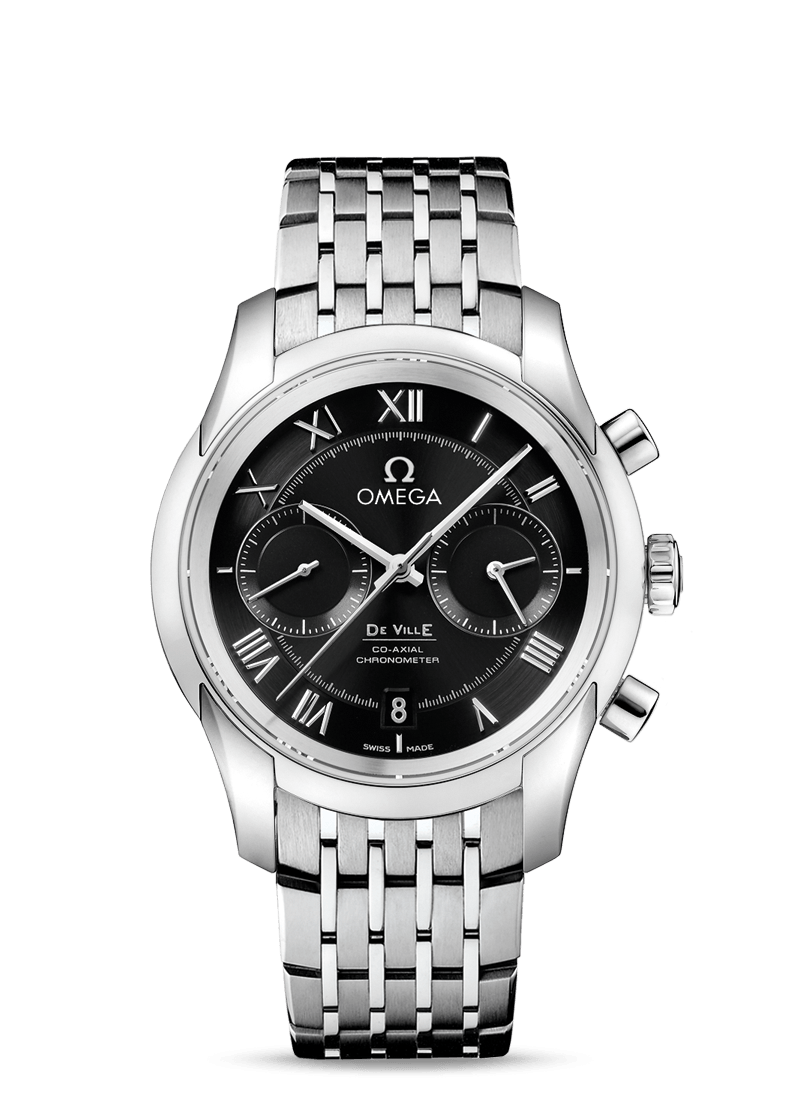 Omega 431.10.42.51.01.001 : De Ville Co-Axial 42 Chronograph Stainless Steel / Black / Bracelet