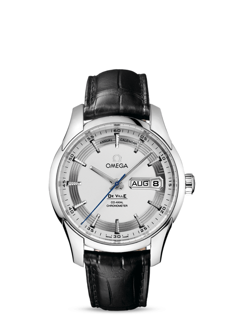 Omega 431.33.41.22.02.001 : De Ville Hour Vision Co-Axial Annual Calendar Stainless Steel / Silver / Alligator