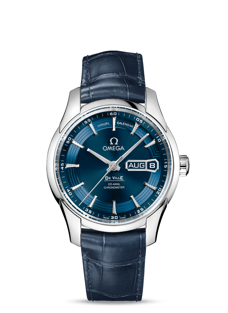 Omega 431.33.41.22.03.001 : De Ville Hour Vision Co-Axial Annual Calendar Stainless Steel / Blue / Orbis