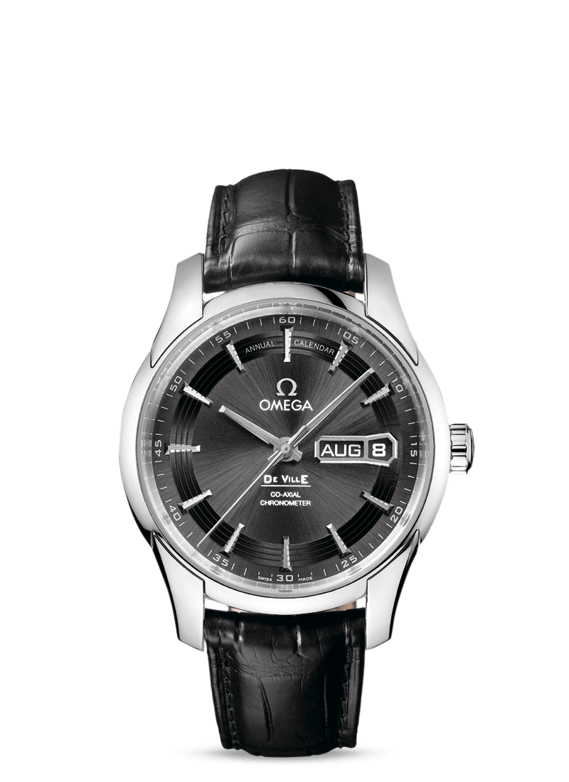 Omega 431.33.41.22.06.001 : De Ville Hour Vision Co-Axial Annual Calendar Stainless Steel / Slate