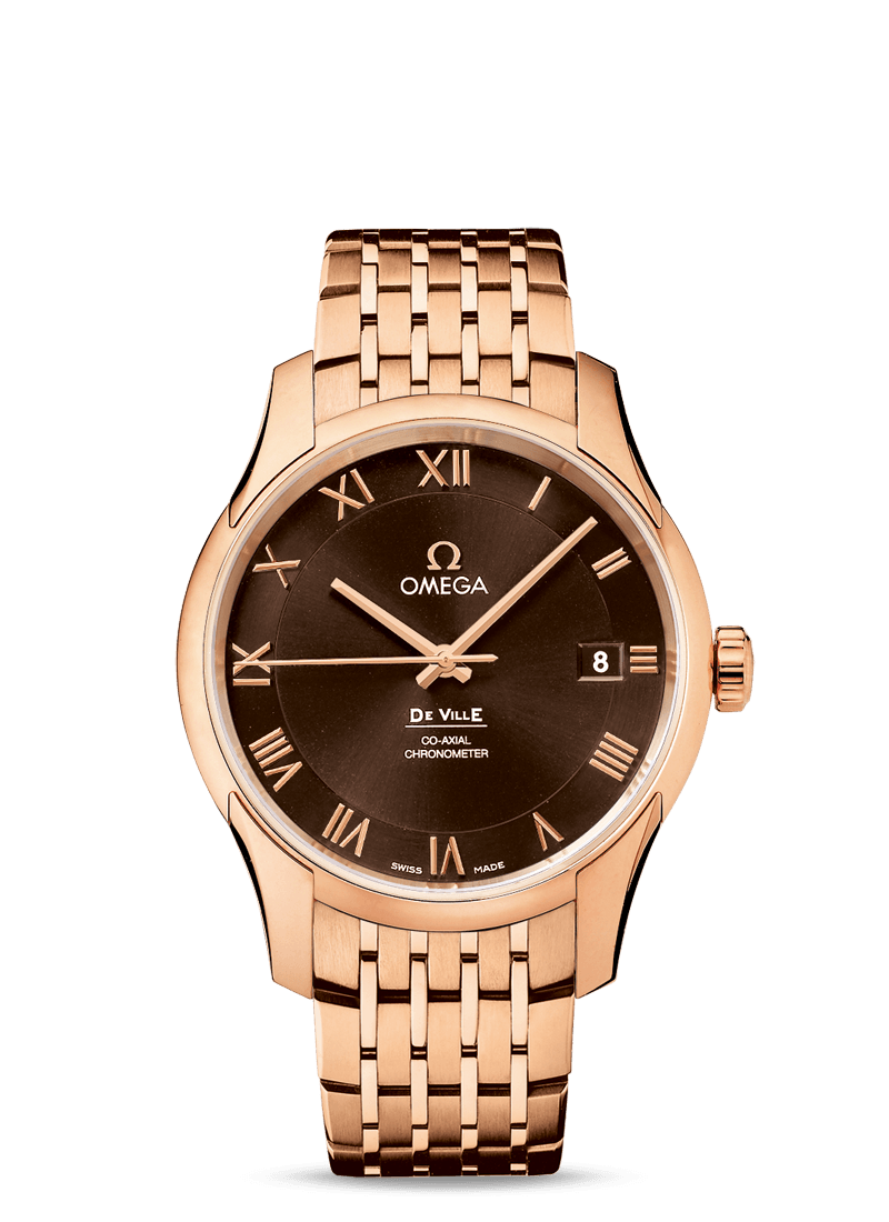 Omega 431.50.41.21.13.001 : De Ville Co-Axial 41 Red Gold / Brown / Bracelet