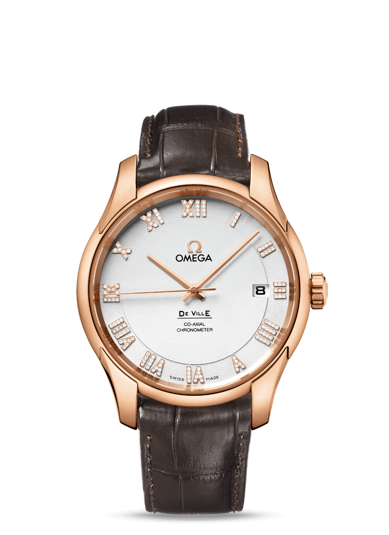 Omega 431.53.41.21.52.001 : De Ville Co-Axial 41 Red Gold / Silver Diamond