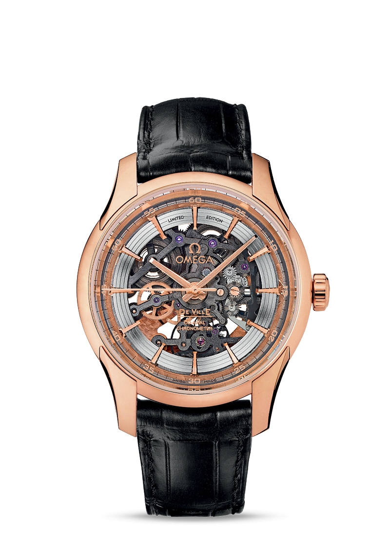 Omega 431.53.41.21.64.001 : De Ville Hour Vision Skeleton Red Gold