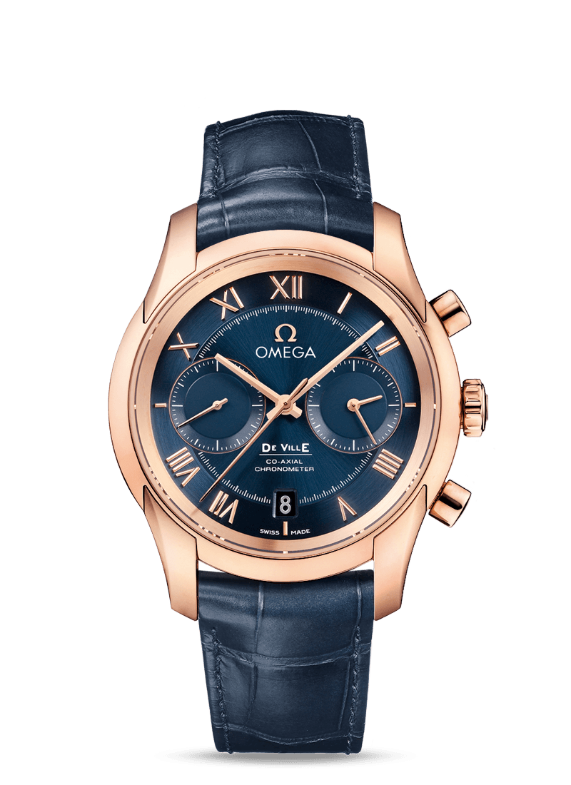Omega 431.53.42.51.03.001 : De Ville Co-Axial 42 Chronograph Red Gold / Blue