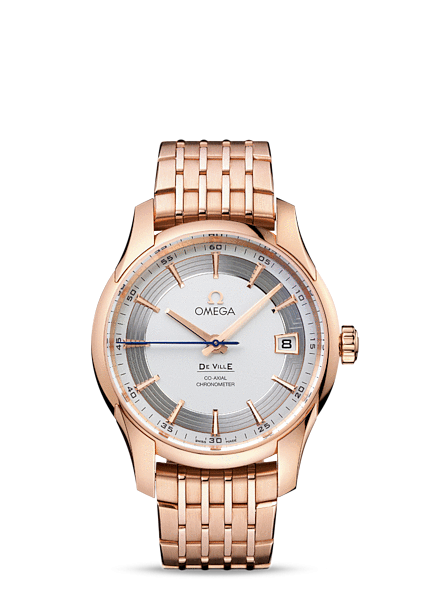 Omega 431.60.41.21.02.001 : De Ville Hour Vision Co-Axial Red Gold / Silver / Bracelet