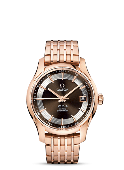 Omega 431.60.41.21.13.001 : De Ville Hour Vision Co-Axial Red Gold / Brown / Bracelet