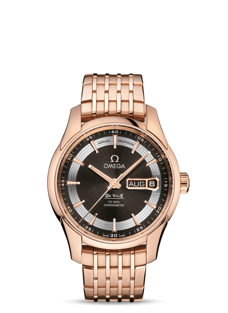 Omega 431.60.41.22.13.001 : De Ville Hour Vision Co-Axial Annual Calendar Red Gold / Brown / Bracelet