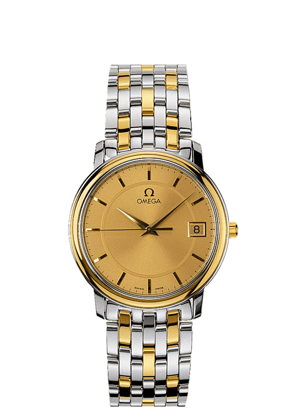 Omega 4310.11.00 : De Ville Prestige Quartz 34.4 Stainless Steel / Yellow Gold / Champagne / Bracelet