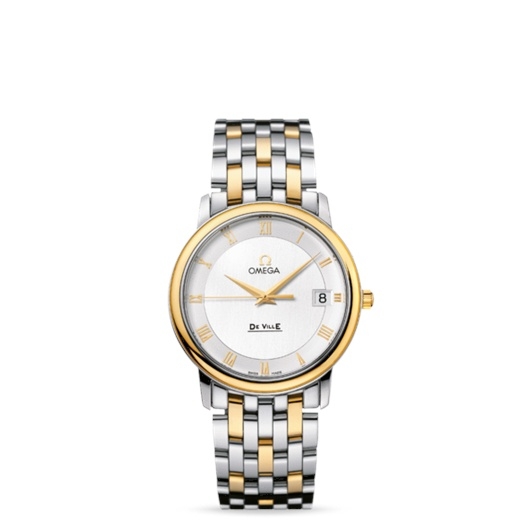 Omega 4310.32.00 : De Ville Prestige Quartz 34.4 Stainless Steel / Yellow Gold / Silver / Bracelet