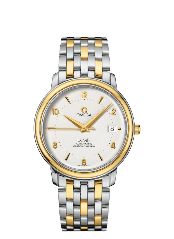 Omega 4312.21.00 : De Ville Prestige Automatic 36.5 Stainless Steel / Yellow Gold / Silver / Bracelet