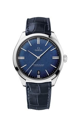 Omega 432.53.40.21.53.001 : De Ville Trésor Master Co-Axial White Gold / Blue Enamel Diamond