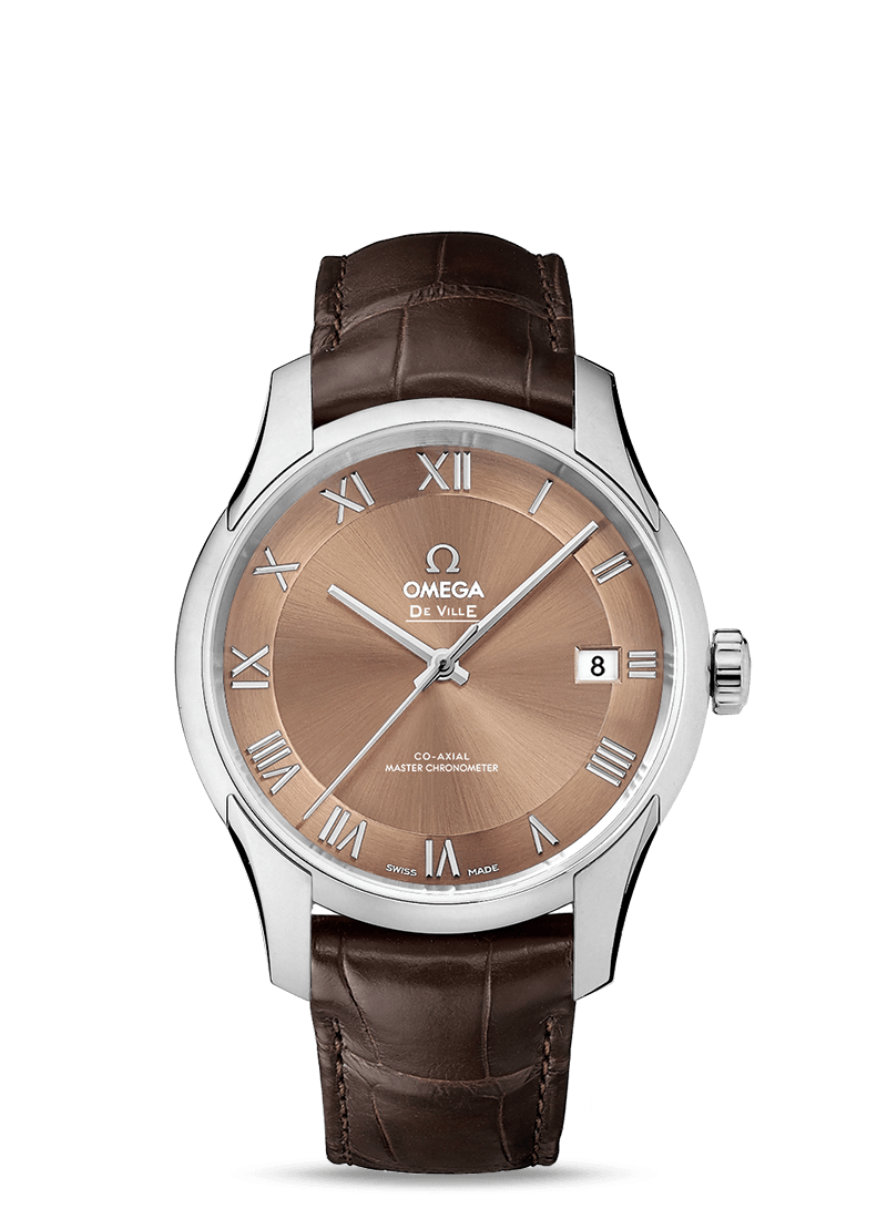 Omega 433.13.41.21.10.001 : De Ville Hour Vision Master Chronometer Stainless Steel / Brown