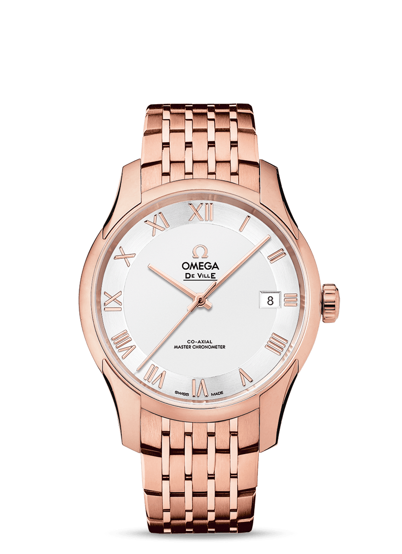 Omega 433.50.41.21.02.001 : De Ville Hour Vision Master Chronometer Sedna Gold / Silver / Bracelet