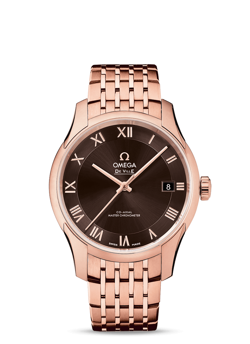 Omega 433.50.41.21.13.001 : De Ville Hour Vision Master Chronometer Sedna Gold / Brown / Bracelet
