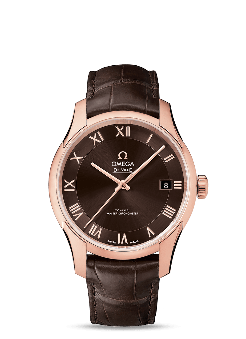 Omega 433.53.41.21.13.001 : De Ville Hour Vision Master Chronometer Sedna Gold / Brown
