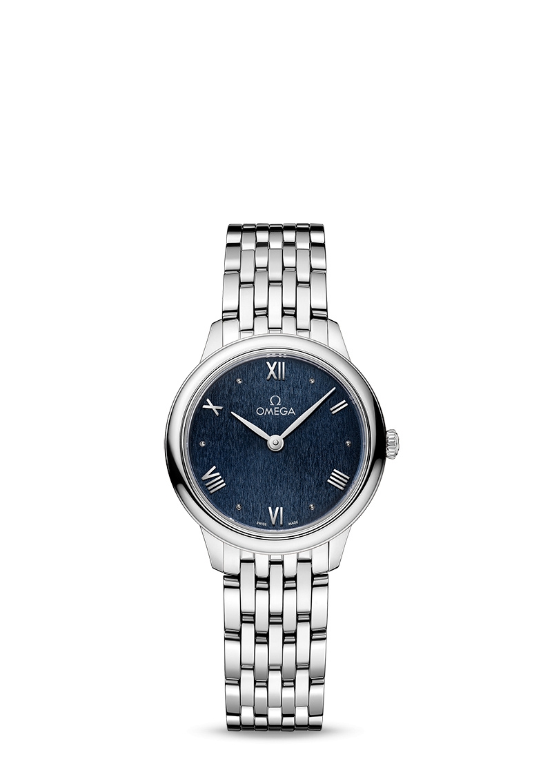 Omega 434.10.28.60.03.002 : De Ville Quartz 27.5 Stainless Steel / Blue / Bracelet