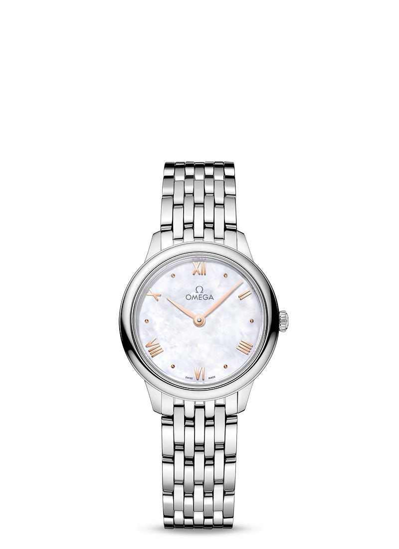 Omega 434.10.28.60.05.001 : De Ville Quartz 27.5 Stainless Steel / MOP / Bracelet