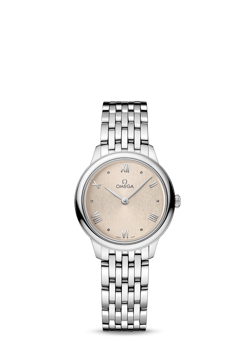 Omega 434.10.28.60.09.001 : De Ville Quartz 27.5 Stainless Steel / Beige / Bracelet