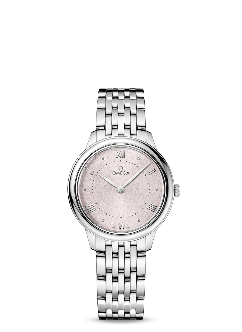 Omega 434.10.30.60.02.001 : De Ville Quartz 30 Stainless Steel / Rose / Bracelet