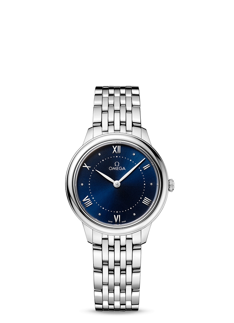 Omega 434.10.30.60.03.001 : De Ville Quartz 30 Stainless Steel / Blue / Bracelet