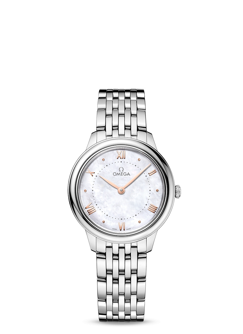 Omega 434.10.30.60.05.001 : De Ville Quartz 30 Stainless Steel / MOP / Bracelet